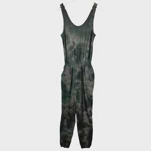 aerie Everyday Track Jumpsuit Womens Size XS Gray Tie Dye Sleeveless Relaxed